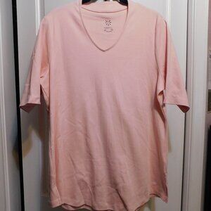 Isaac Mizrahi Essentials Pink SS Top Sz L